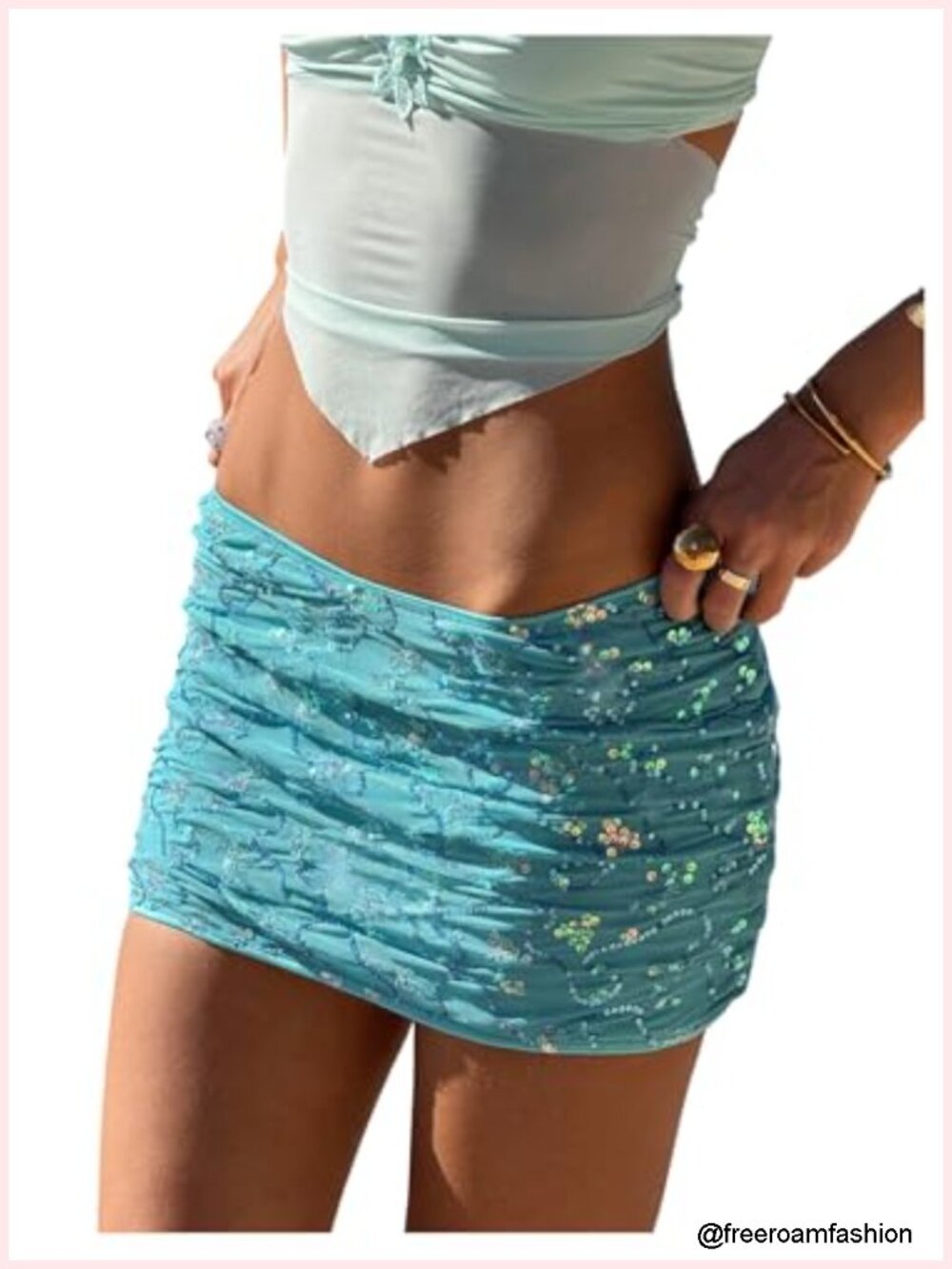 Sequin Bodycon Mini Skirt Low Waist Sparkly Going Out Club Rave